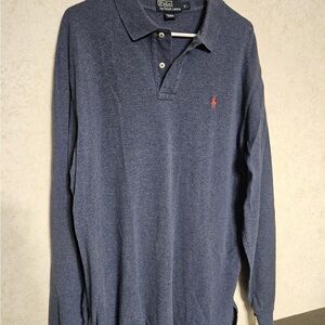 Polo by Ralph Lauren Men's Blue Long Sleeve Polo